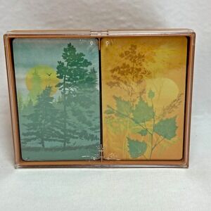 Vintage Hallmark Treescapes Bridge Playing Cards NOS Sealed Leaves Trees Double